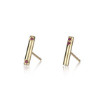 Tiny Gold Lines With Rubies