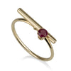 Line Ring - Red Ruby