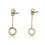 Crown Studs With Dangle Circles