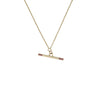 A Gold Line Necklace - Side Rubies
